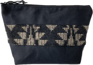 Black Wool/Canvas Pouch